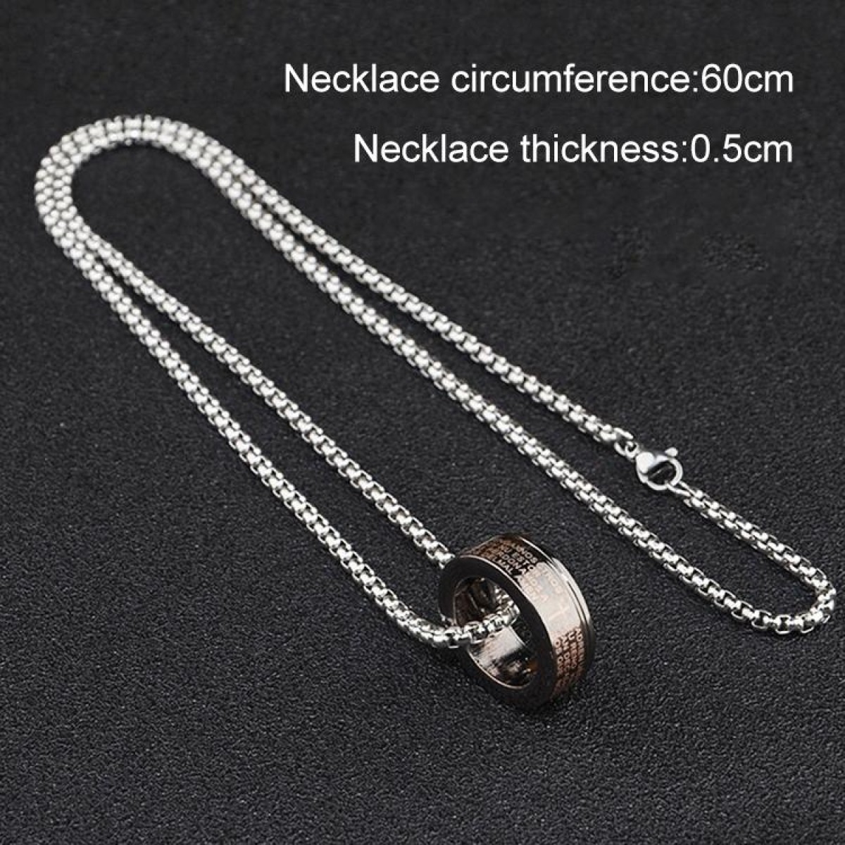 Hip Hop Versatile Thick Ring Pendant Long Necklace Ins Style Sweater Chain 70cm x 1
