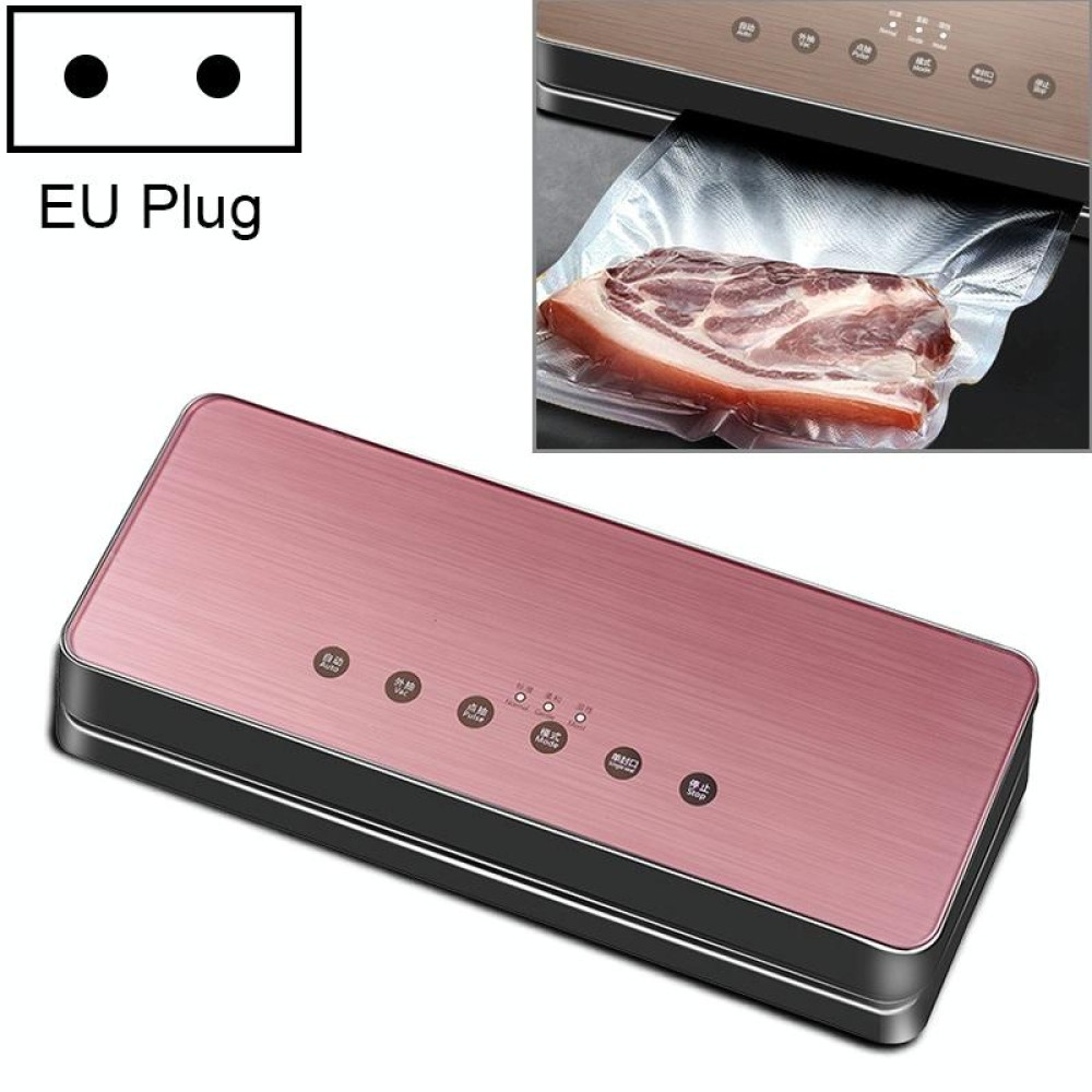 Automatic Vacuum Sealer Household Food Preservation Packaging Machine, Plug Specification:EU Plug(Rose Gold)
