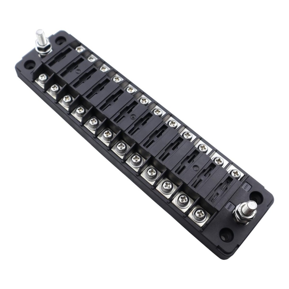 CP-4042 Vertical 12 Way Fuse Block with 12pcs Fuses and 12pcs Rerminals