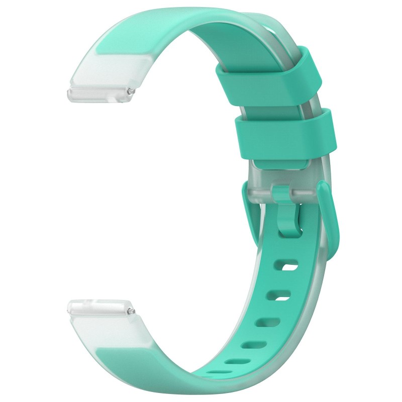 12mm Universal Two Color Transparent Silicone Watch Band(Teal)
