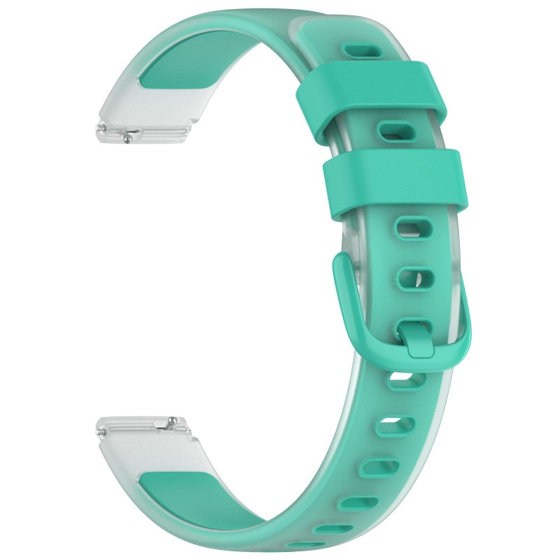 12mm Universal Two Color Transparent Silicone Watch Band(Teal)