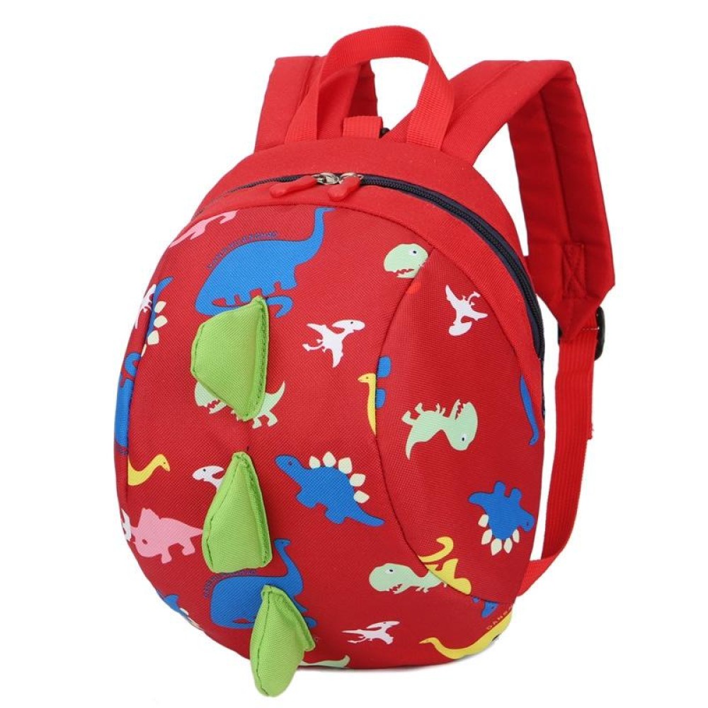 Children Dinosaur Cartoon Anti-Lost Backpack(Red)