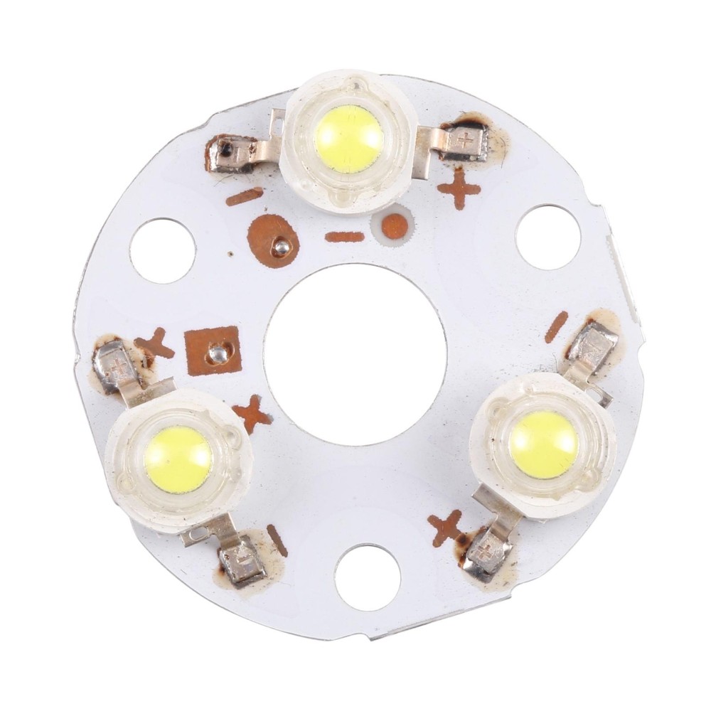 3W 3 LEDs Module Lamp Ceiling Lighting Source 32mm, DC9V(White Light)