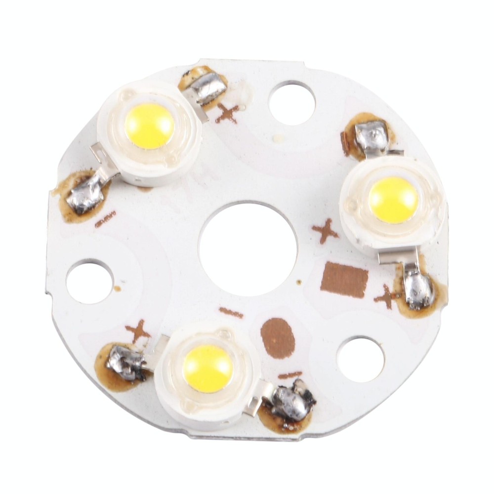 3W 3 LEDs Module Lamp Ceiling Lighting Source 32mm, DC9V(Warm White Light)