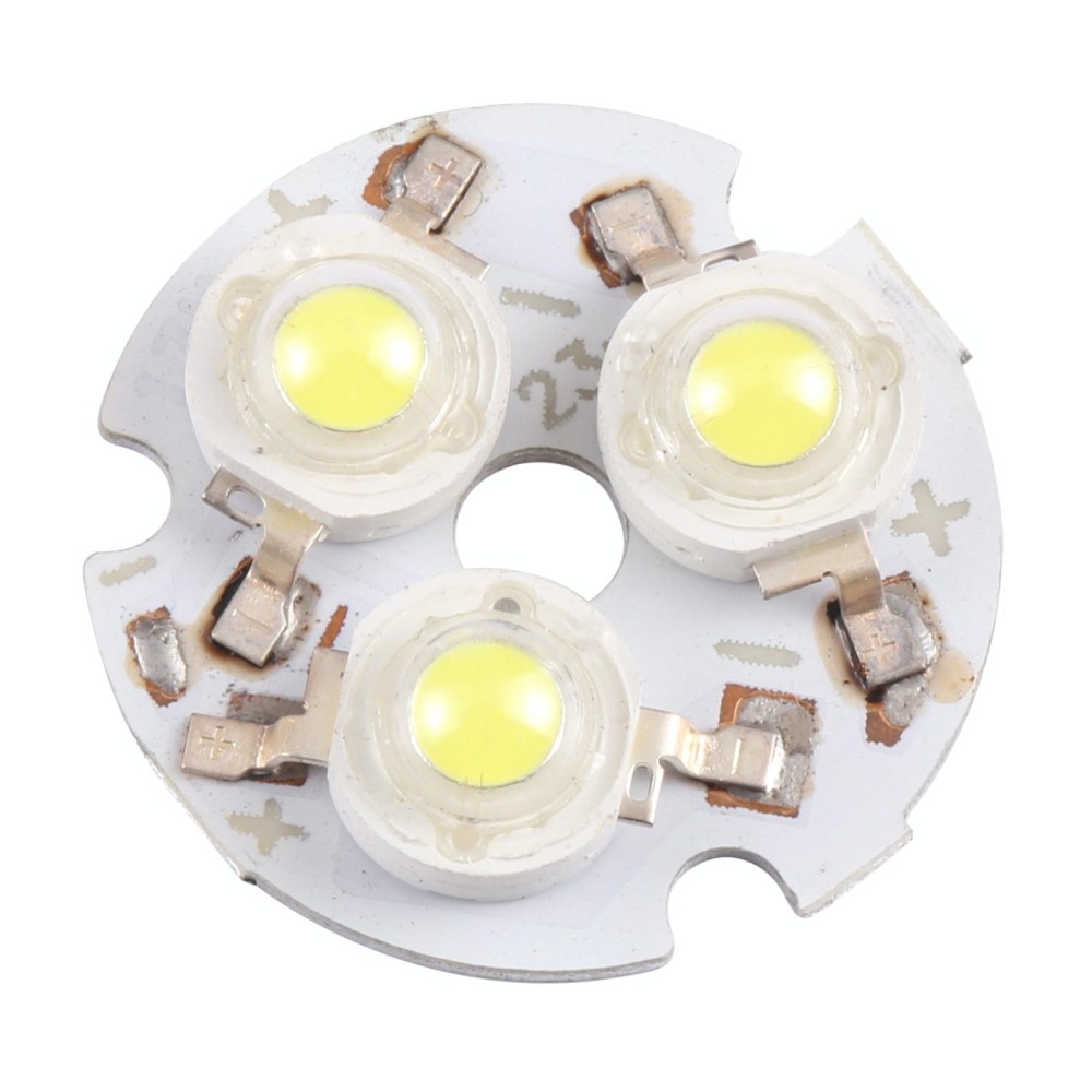 3W 3 LEDs Module Lamp Ceiling Lighting Source 23mm, DC9V(White Light)