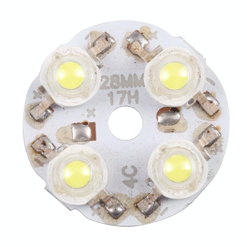 4W 4 LEDs Module Lamp Ceiling Lighting Source 28mm, DC12V(White Light)