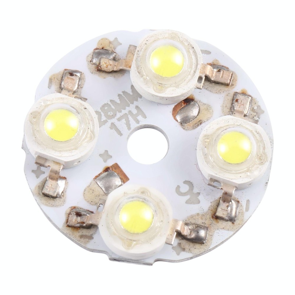 4W 4 LEDs Module Lamp Ceiling Lighting Source 28mm, DC12V(White Light)
