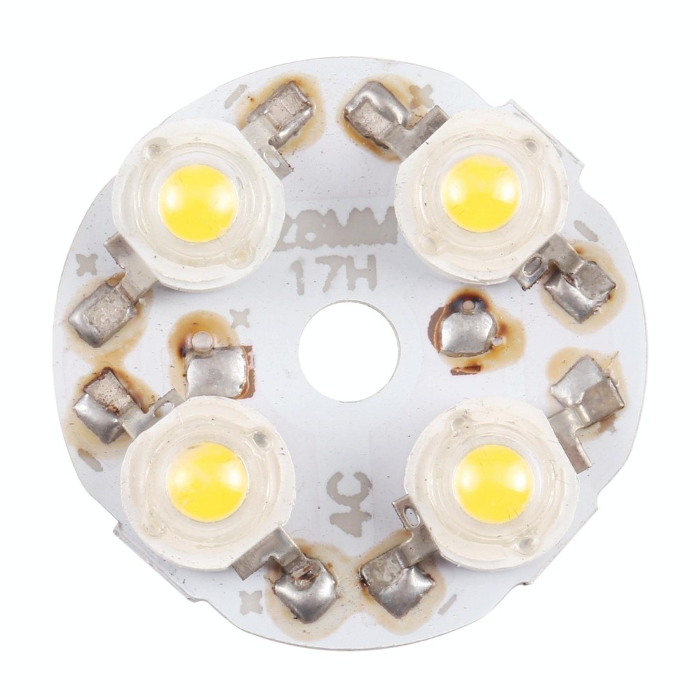 4W 4 LEDs Module Lamp Ceiling Lighting Source 28mm, DC12V(Warm White Light)