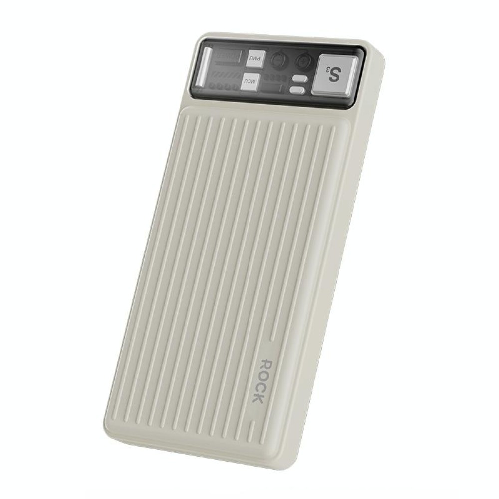 ROCK P96 10000mAh Travel Series 12W Power Bank with Cable(White)