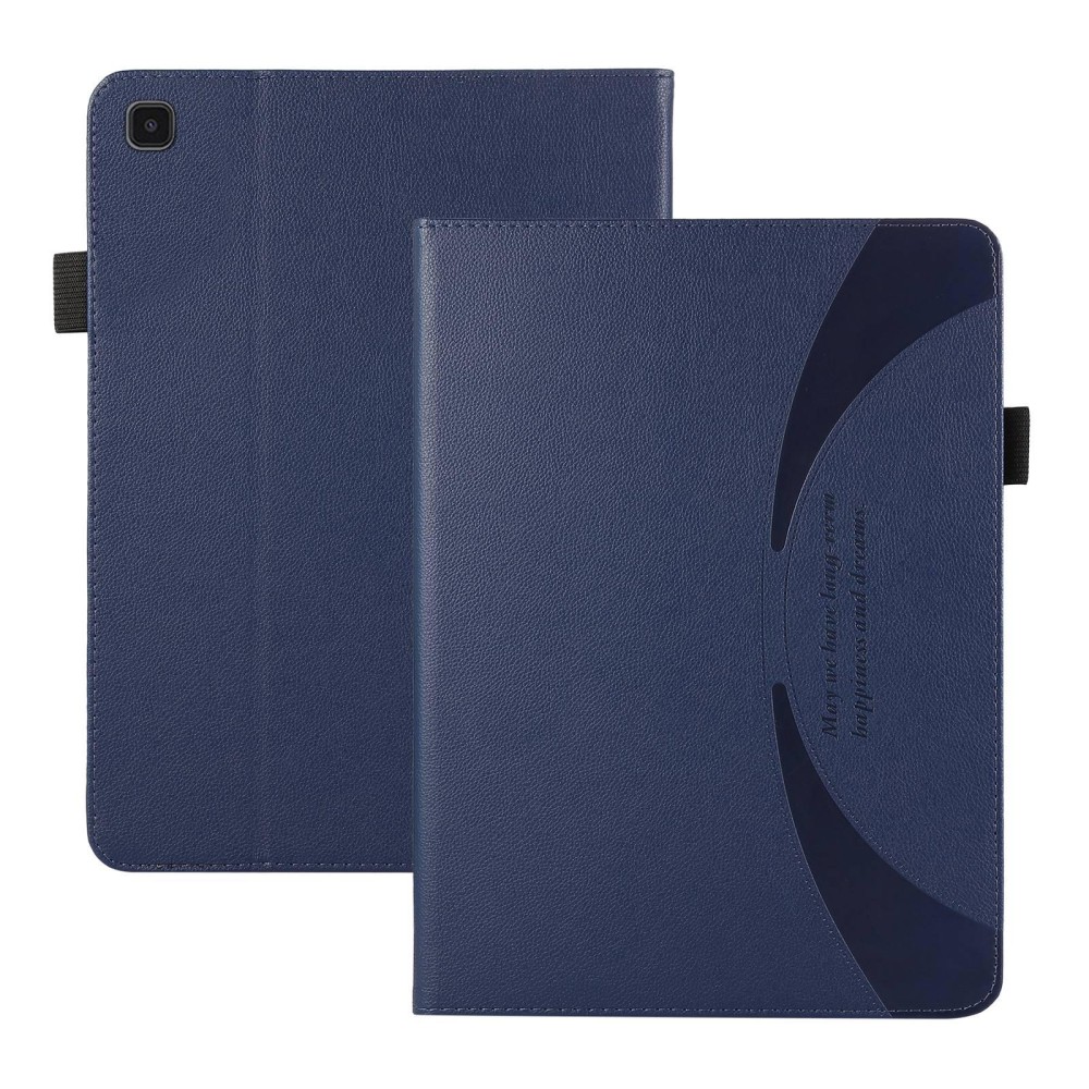 For Samsung Galaxy Tab S6 Lite / P610 Litchi Texture Leather Sucker Tablet Case(Dark Blue)