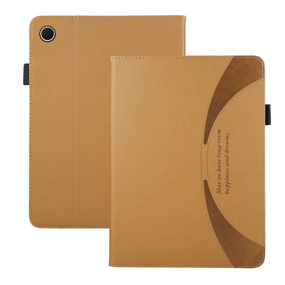 For Samsung Galaxy Tab A8 Litchi Texture Leather Sucker Tablet Case(Brown)