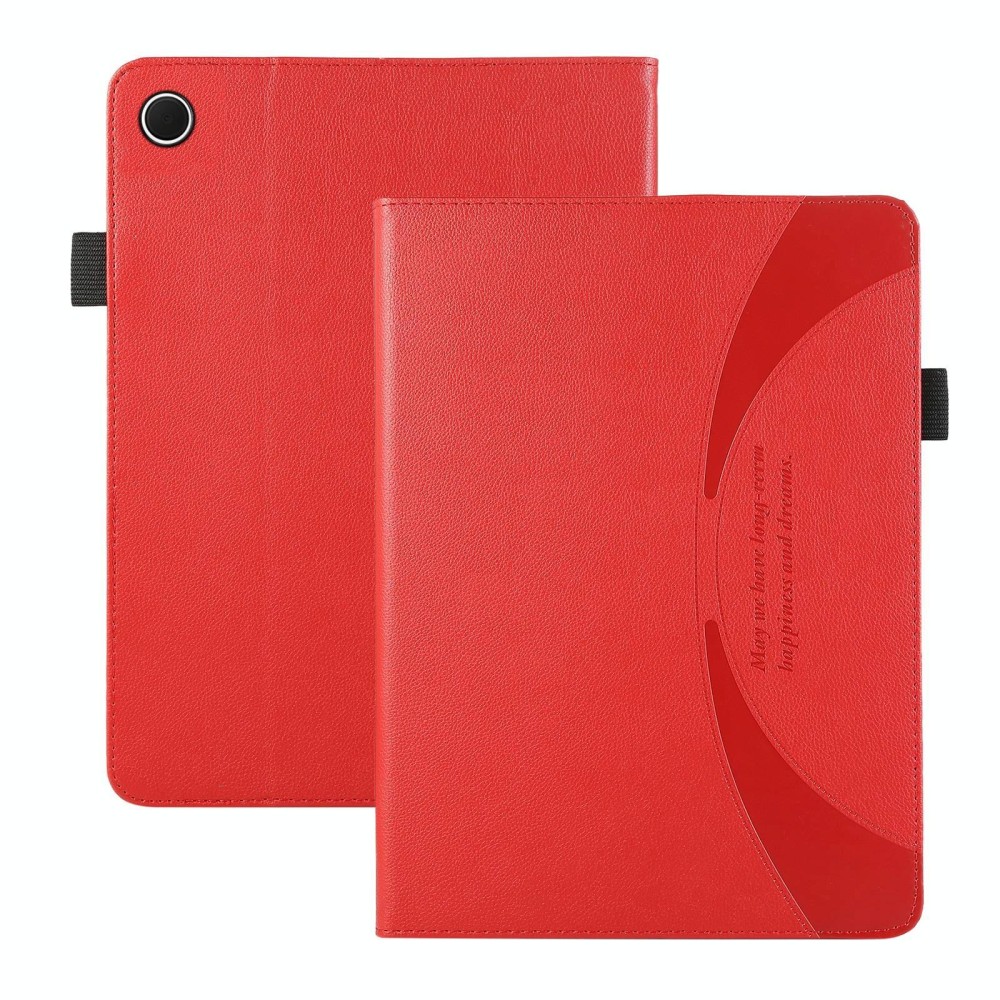 For Samsung Galaxy Tab A8 Litchi Texture Leather Sucker Tablet Case(Red)