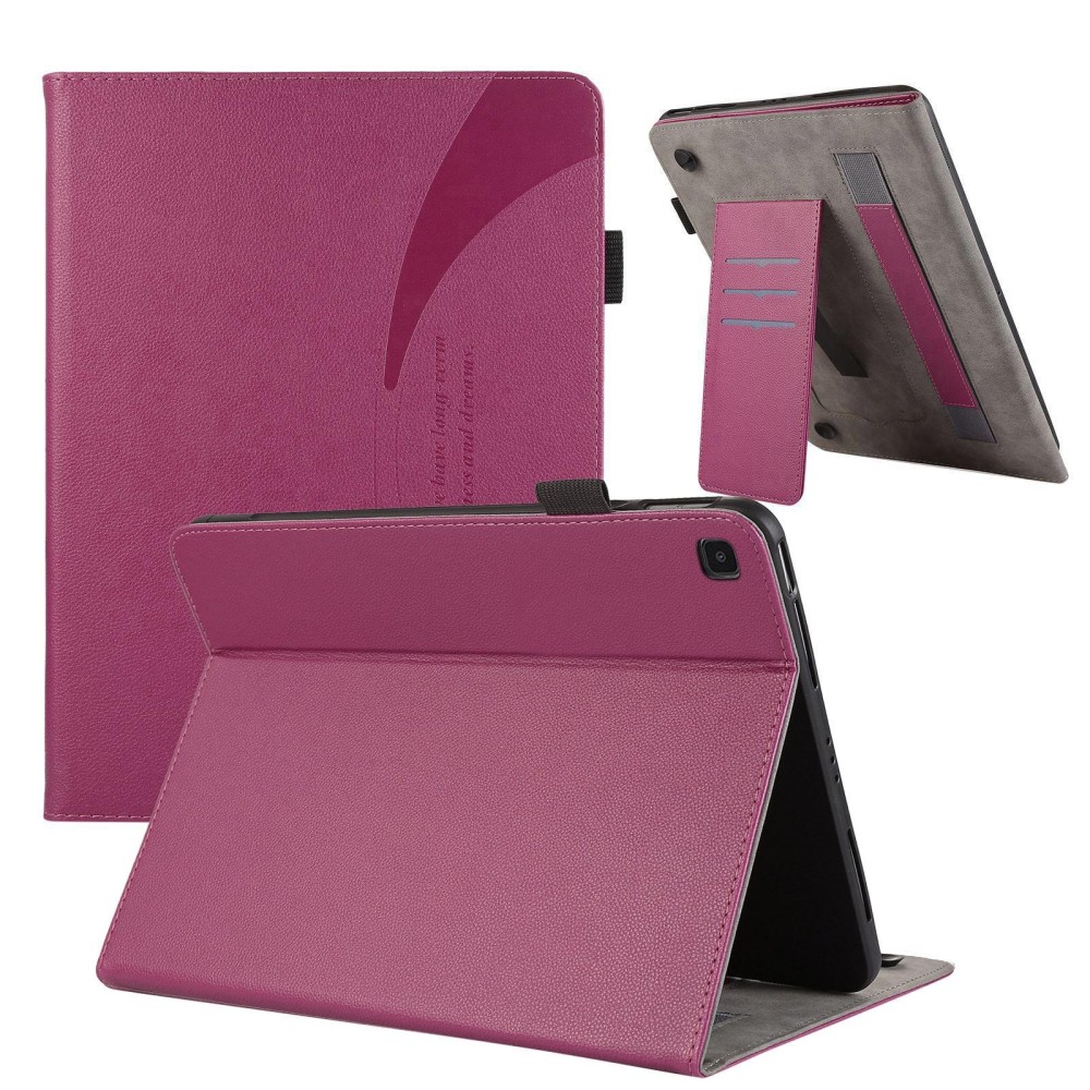 For Samsung Galaxy Tab A8 Litchi Texture Leather Sucker Tablet Case(Purple)