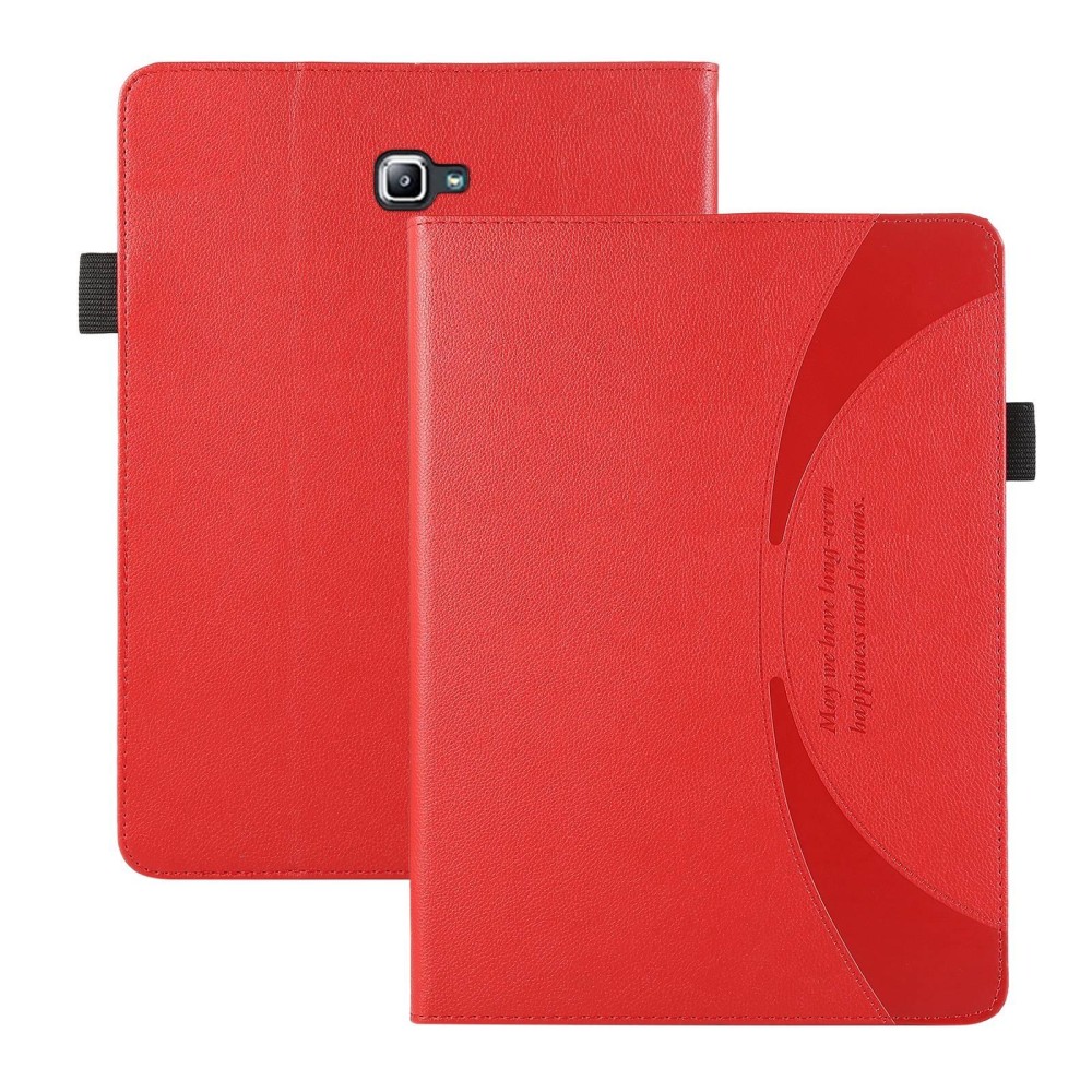 For Samsung Galaxy Tab A 10.1 2016 T580 Litchi Texture Leather Sucker Tablet Case(Red)