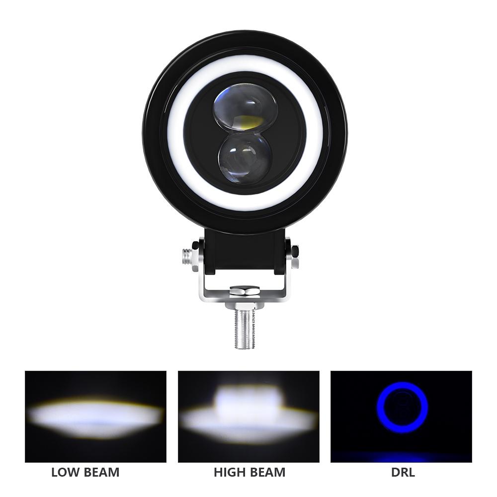 S11 Motorcycle Gourd Eye Lens Spotlight, Style:Blue Light Circle