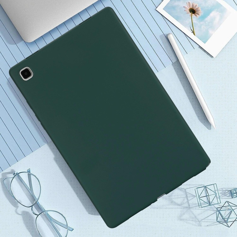 For Samsung Galaxy Tab A7 2020 / T500 Oil Spray Skin-friendly TPU Tablet Case(Deep Green)