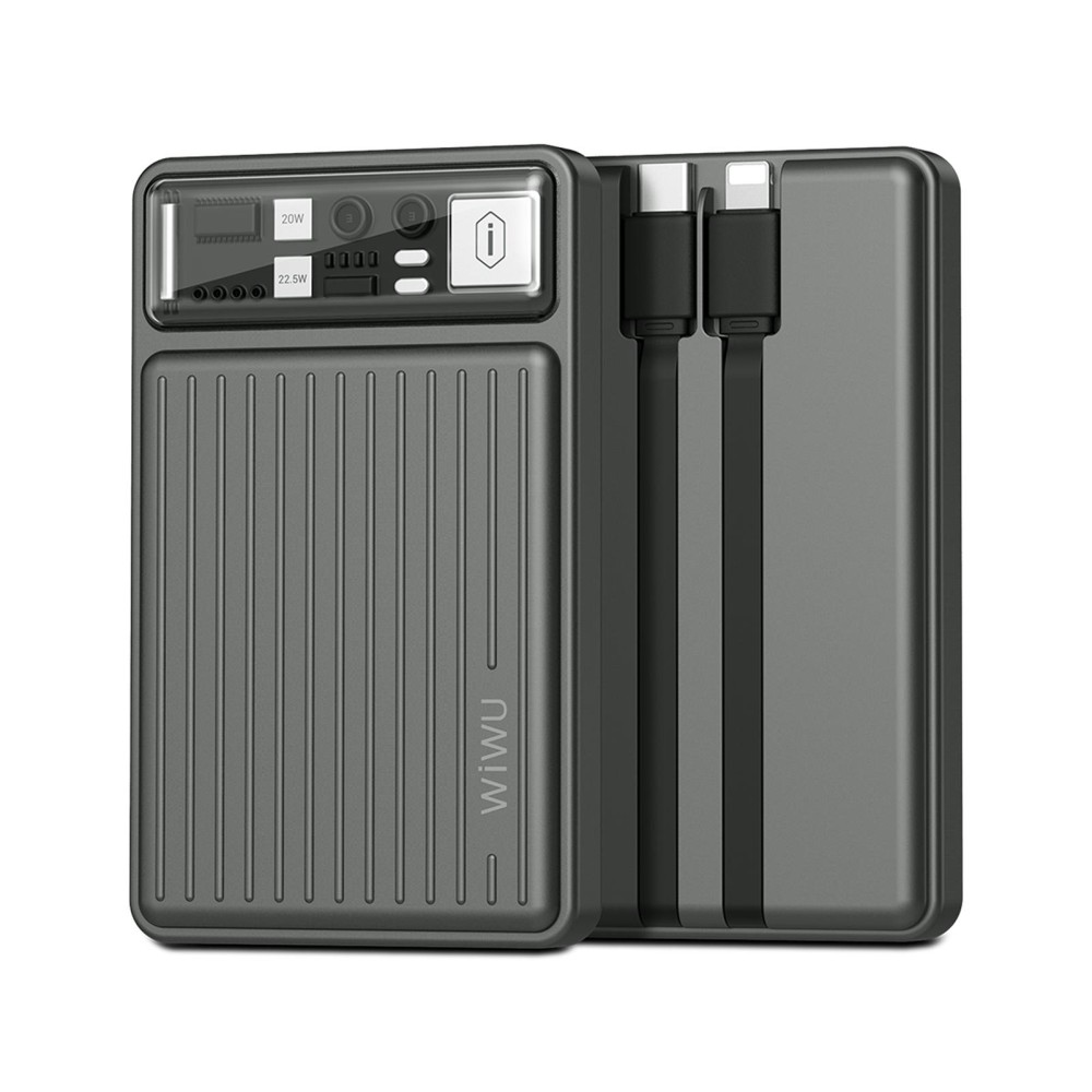 WIWU Wi-P004 Intelligent Series 22.5W 10000mAh Power Bank with Cable(Black)