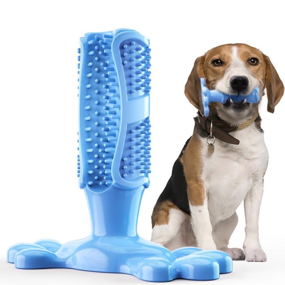 Chewing Gum Cleaning Teeth Molar Rod Dogs Toothbrush Toy, Size:M 12.5 x 12.5 x 4cm(Blue)
