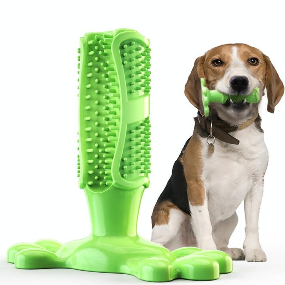 Chewing Gum Cleaning Teeth Molar Rod Dogs Toothbrush Toy, Size:M 12.5 x 12.5 x 4cm(Green)