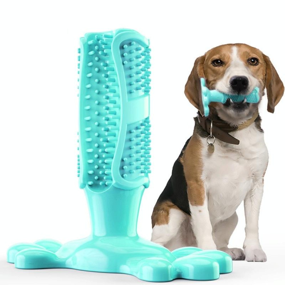 Chewing Gum Cleaning Teeth Molar Rod Dogs Toothbrush Toy, Size:L 15.5 x 15.5 x 4.8cm(Lake Blue)