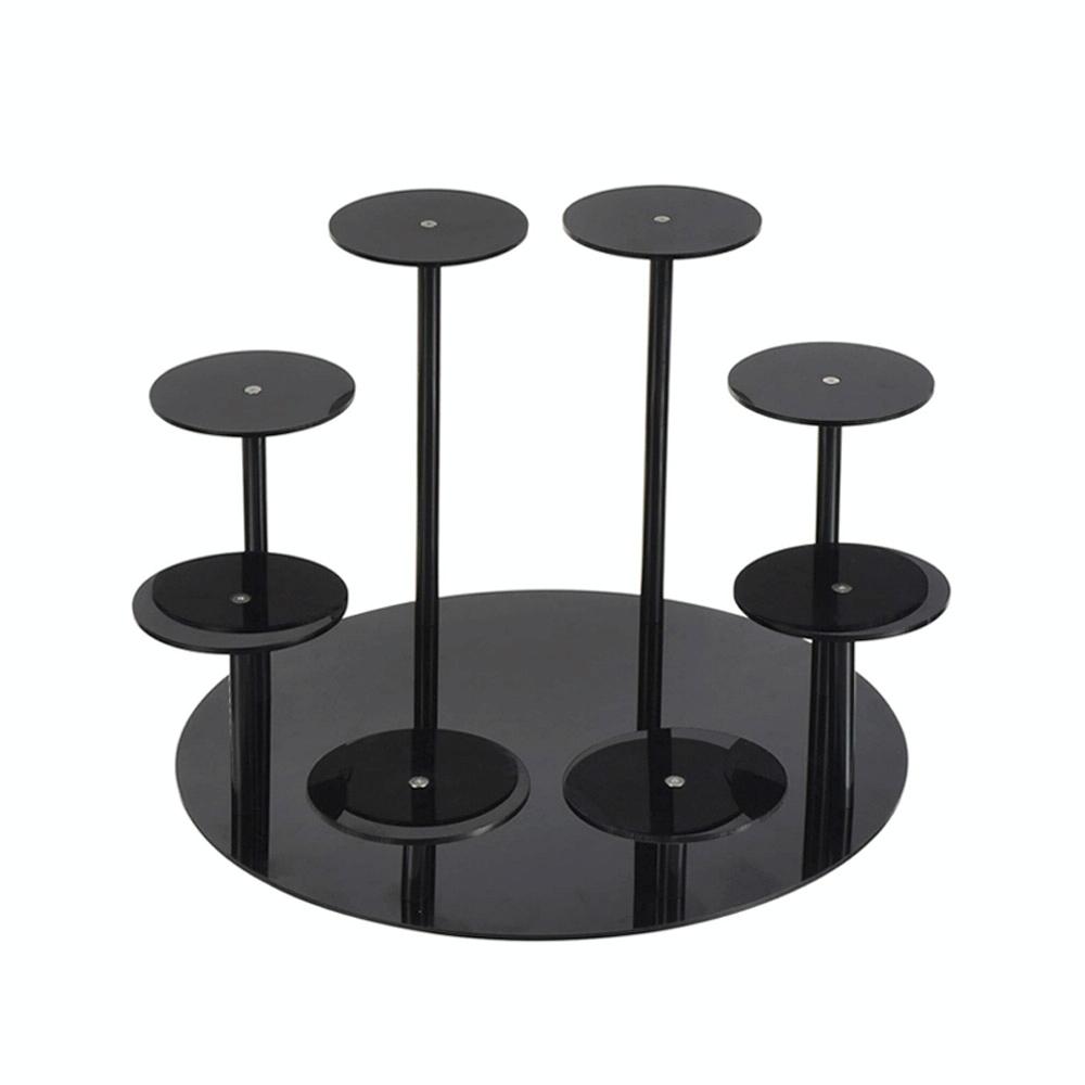 YX034 Acrylic Cupcake Shelf Cartoon Cake Display Stand(Black)
