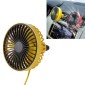 F829 Portable Car Air Outlet Electric Cooling Fan with LED Light(Yellow)