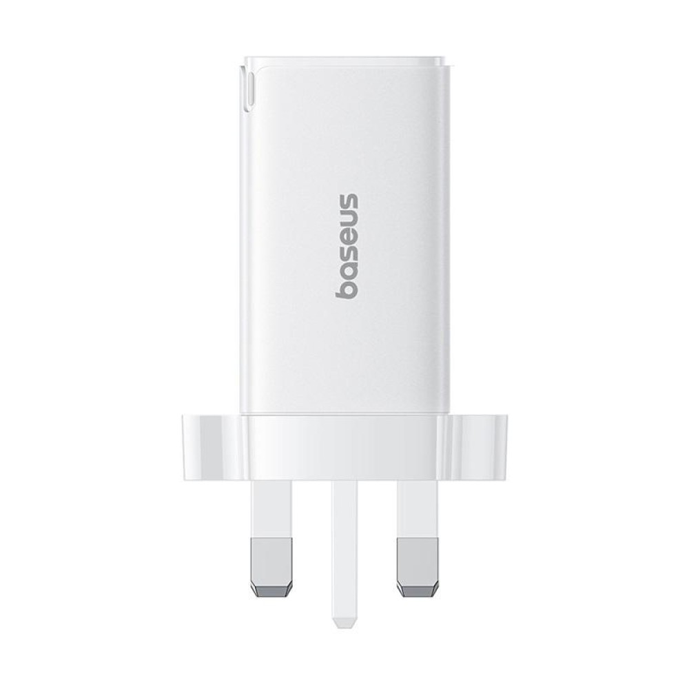 Baseus GaN5 Pro 65W USB-C / Type-Cx2 + USB Gallium Nitride Fast Charger with 1m Type-C Cable, UK Plug(White)