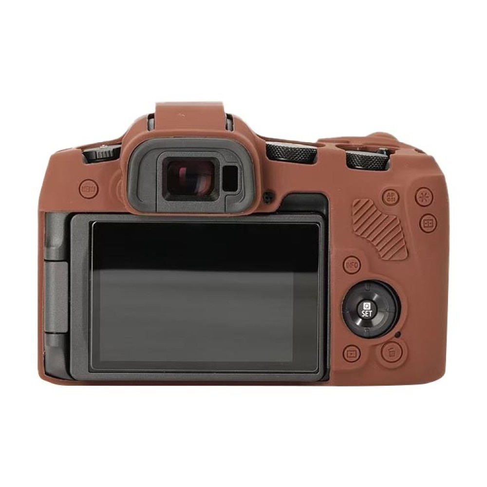 For Canon EOS R8 Soft Silicone Protective Case(Coffee)