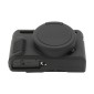 For Canon PowerShot G7 X Mark II / G7X2 Soft Silicone Protective Case with Lens Cover(Black)