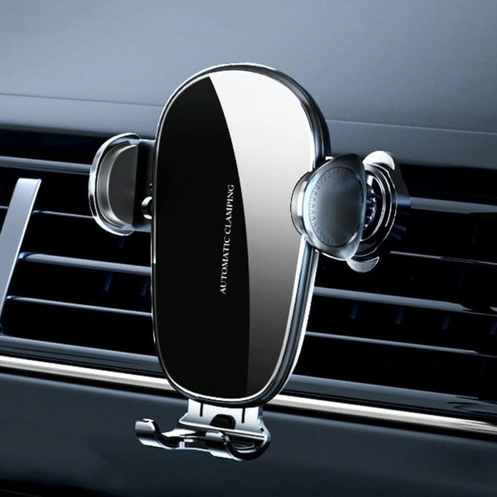 D6 Mechanical Locking Wireless Fast Charging Air Outlet Car Holder, Style:Standard