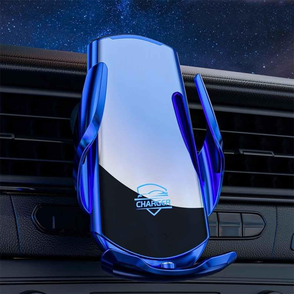Q3S Infrared lnduction Wireless Fast Charging Air Outlet Car Holder(Blue)