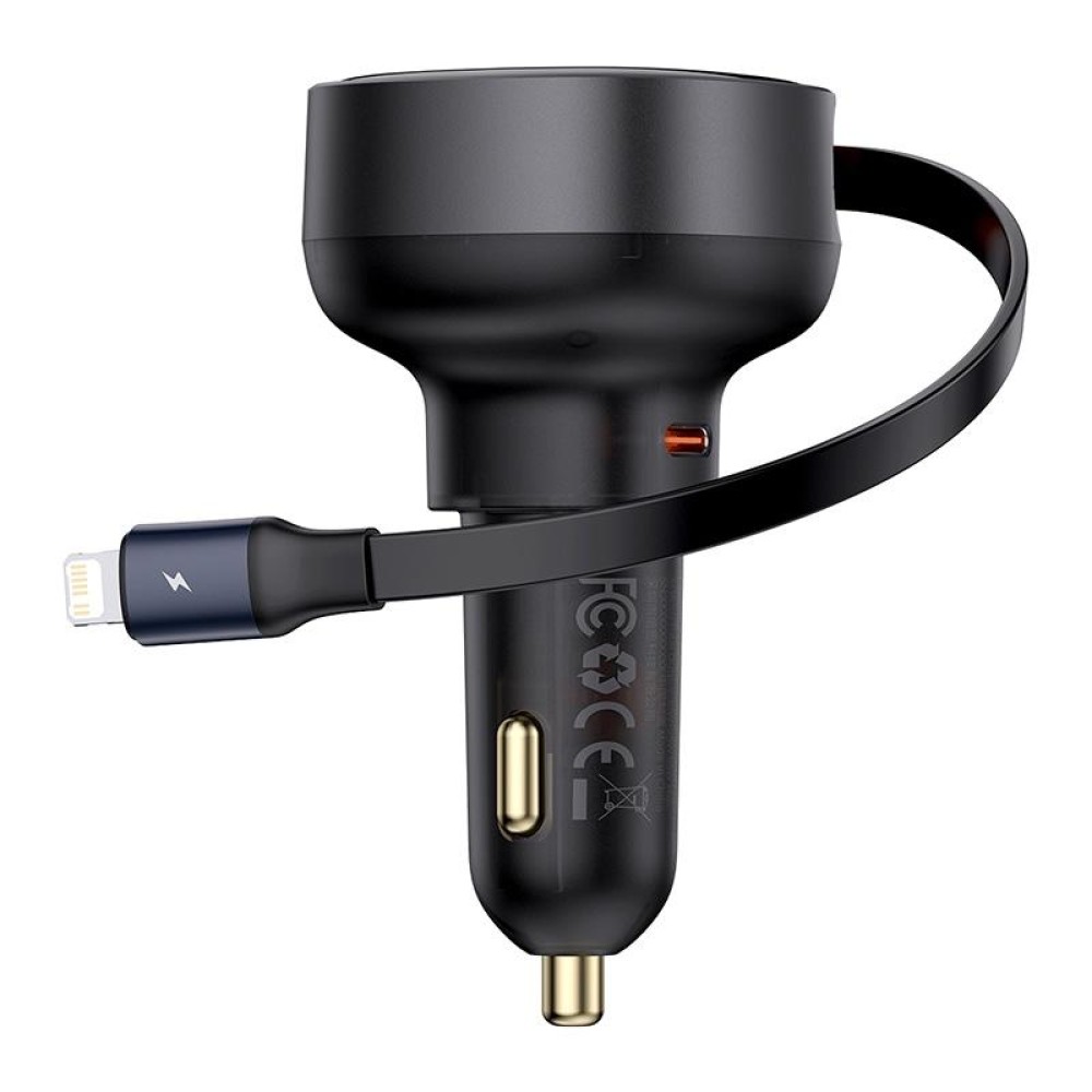 Baseus Tuxiang Pro CCTXP-CL 55W 2 in 1 8 Pin+Type-C Interface Car Charger(Black)