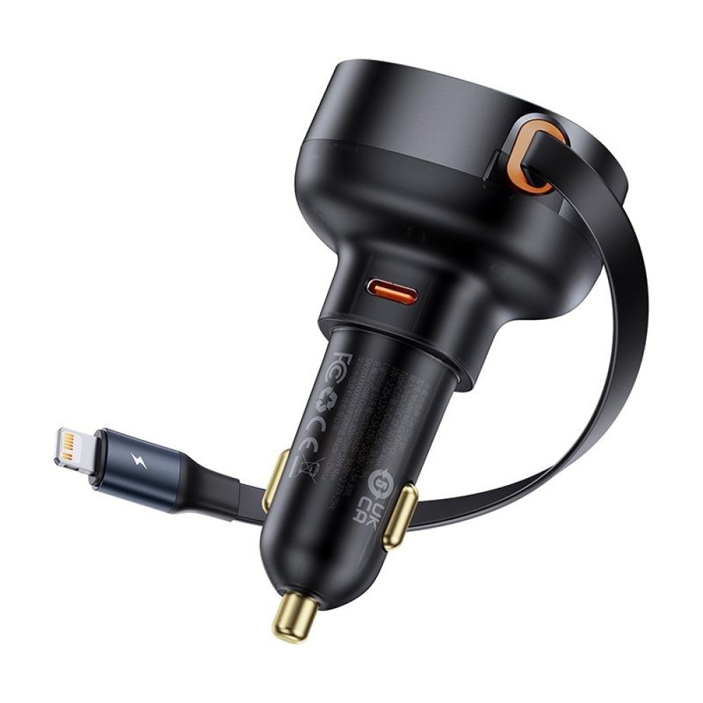 Baseus Tuxiang Pro CCTXP-CL 55W 2 in 1 8 Pin+Type-C Interface Car Charger(Black)