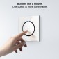 86mm Round LED Tempered Glass Switch Panel, White Round Glass, Style:TV Socket