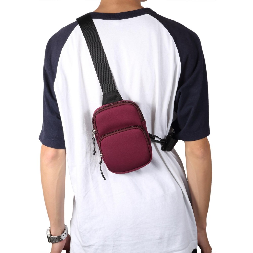 Nylon Fashion Chest Bag Mobile Phone Bag 5.5-7.2 inch Universal(Red)