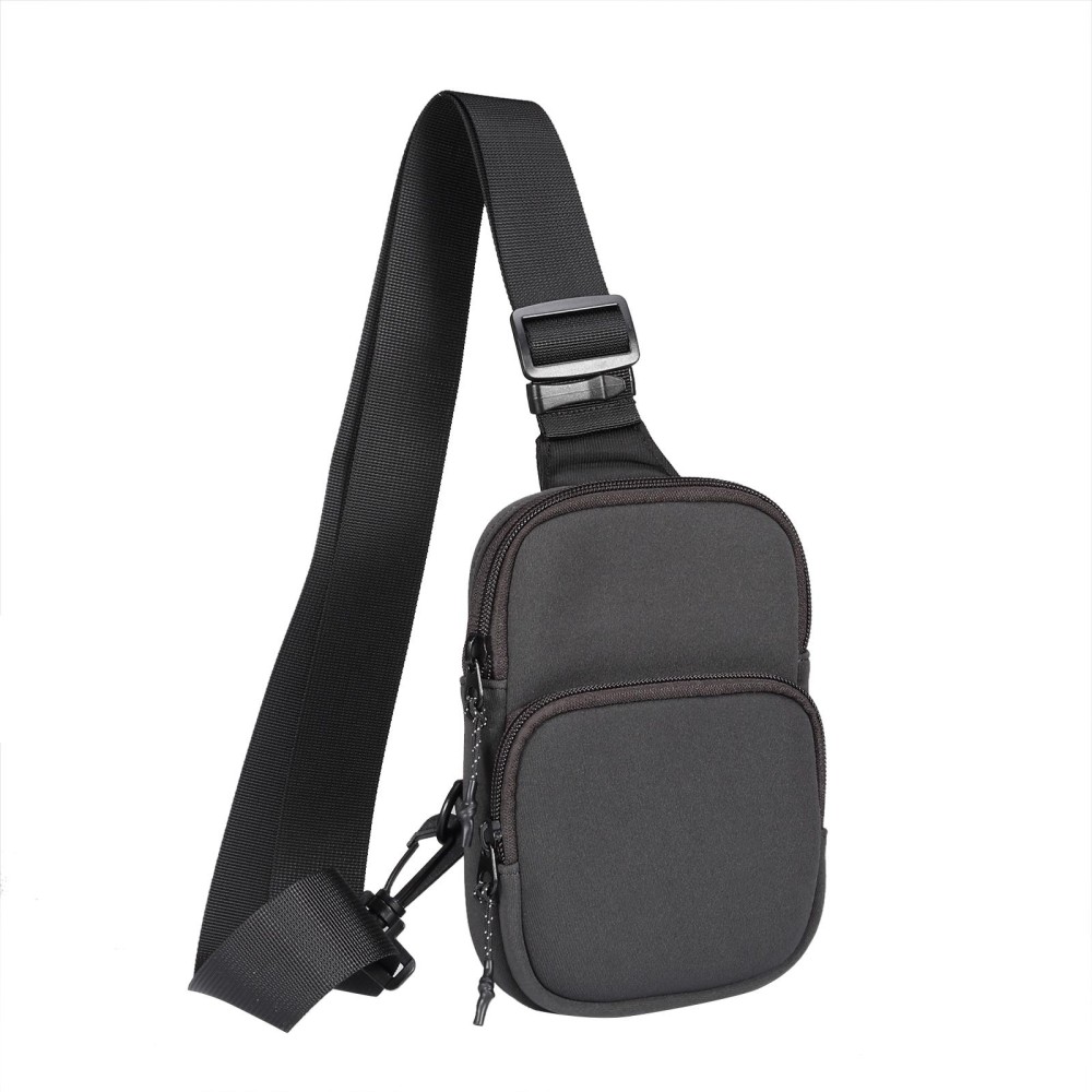 Nylon Fashion Chest Bag Mobile Phone Bag 5.5-7.2 inch Universal(Grey)