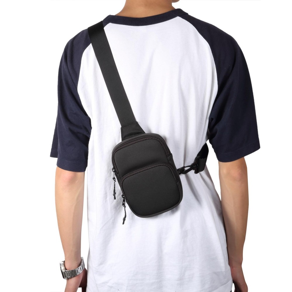 Nylon Fashion Chest Bag Mobile Phone Bag 5.5-7.2 inch Universal(Grey)