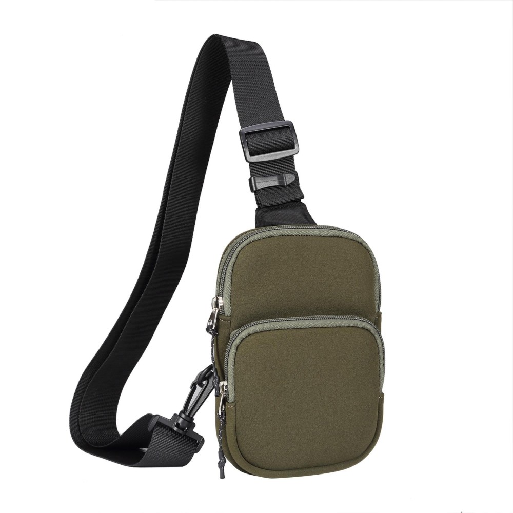 Nylon Fashion Chest Bag Mobile Phone Bag 5.5-7.2 inch Universal(Green)