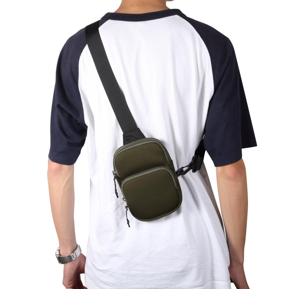 Nylon Fashion Chest Bag Mobile Phone Bag 5.5-7.2 inch Universal(Green)