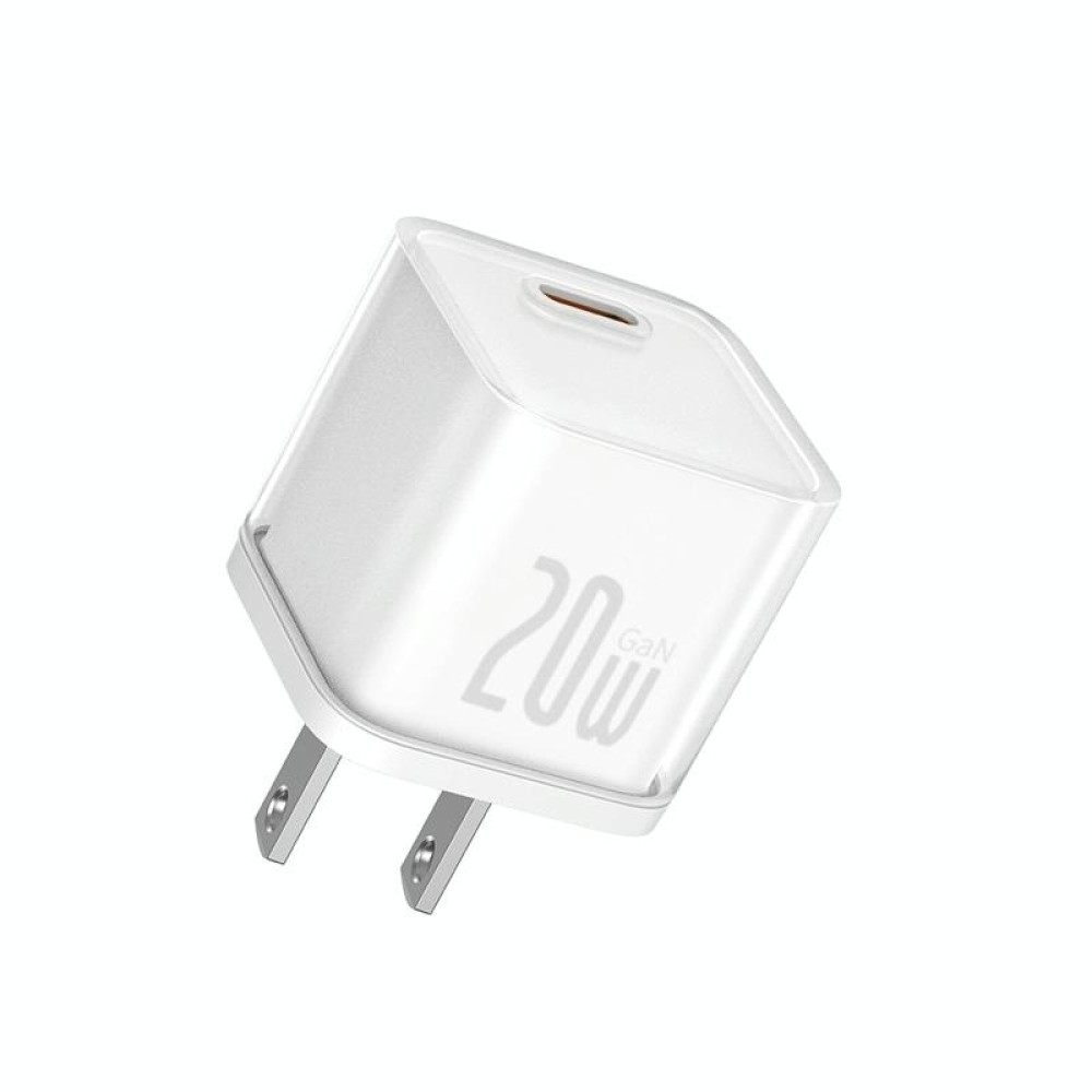 Baseus OS-GaN5S Gallium Nitride 20W Type-C Fast Charger, US Plug(White)