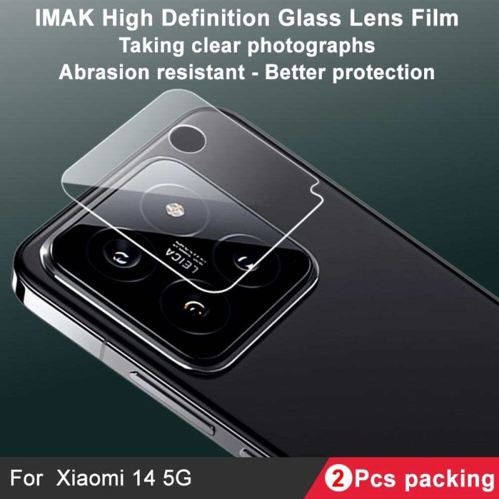 For Xiaomi 14 5G 2 PCS/Set IMAK HD Glass Rear Camera Lens Film