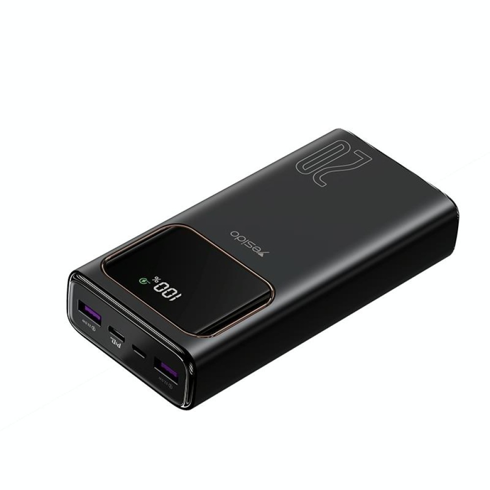 Yesido YP30 20000mAh 22.5W Dual USB + Type-C PD20W Digital Display Power Bank(Black)