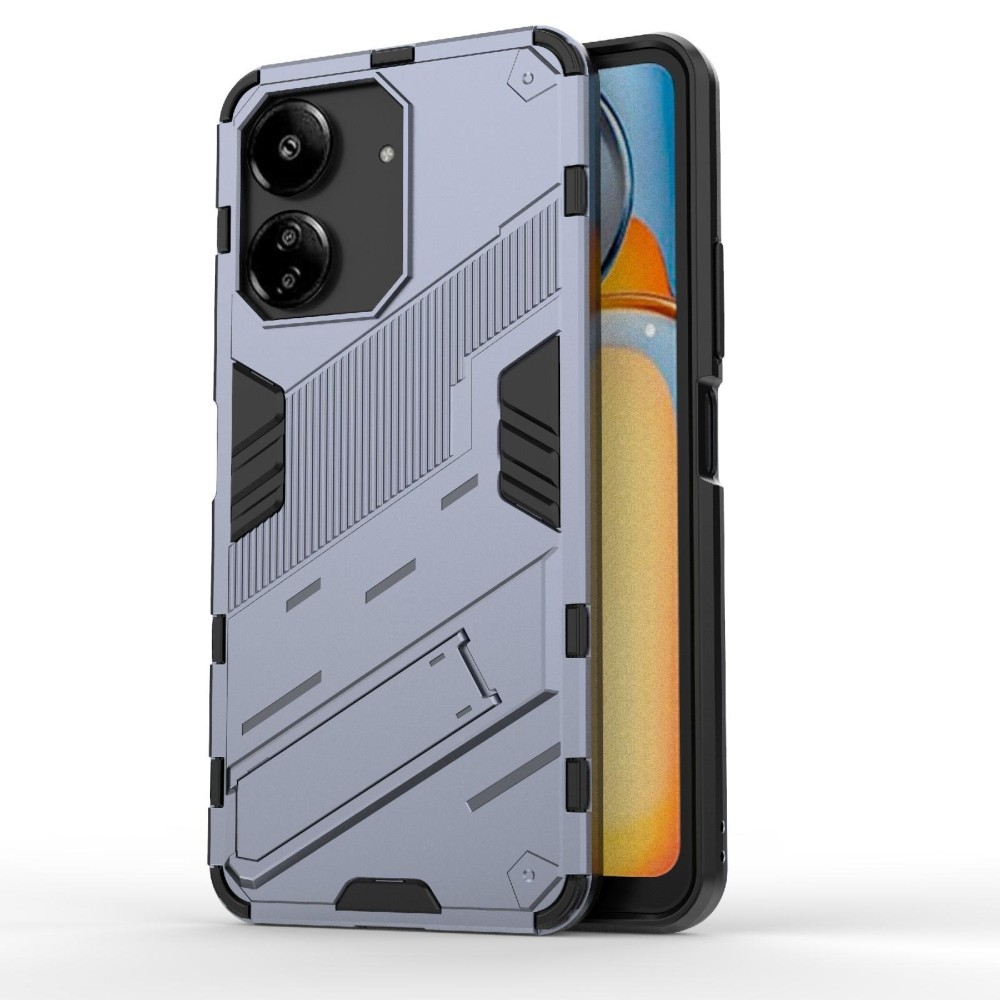 For Xiaomi Redmi 13C 5G / 4G Global Punk Armor 2 in 1 PC + TPU Phone Case with Holder(Grey)
