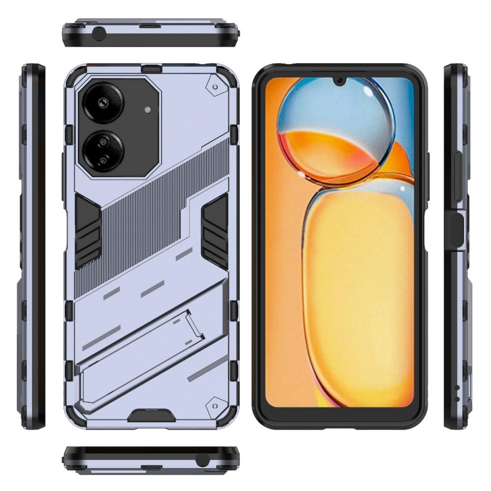 For Xiaomi Redmi 13C 5G / 4G Global Punk Armor 2 in 1 PC + TPU Phone Case with Holder(Grey)