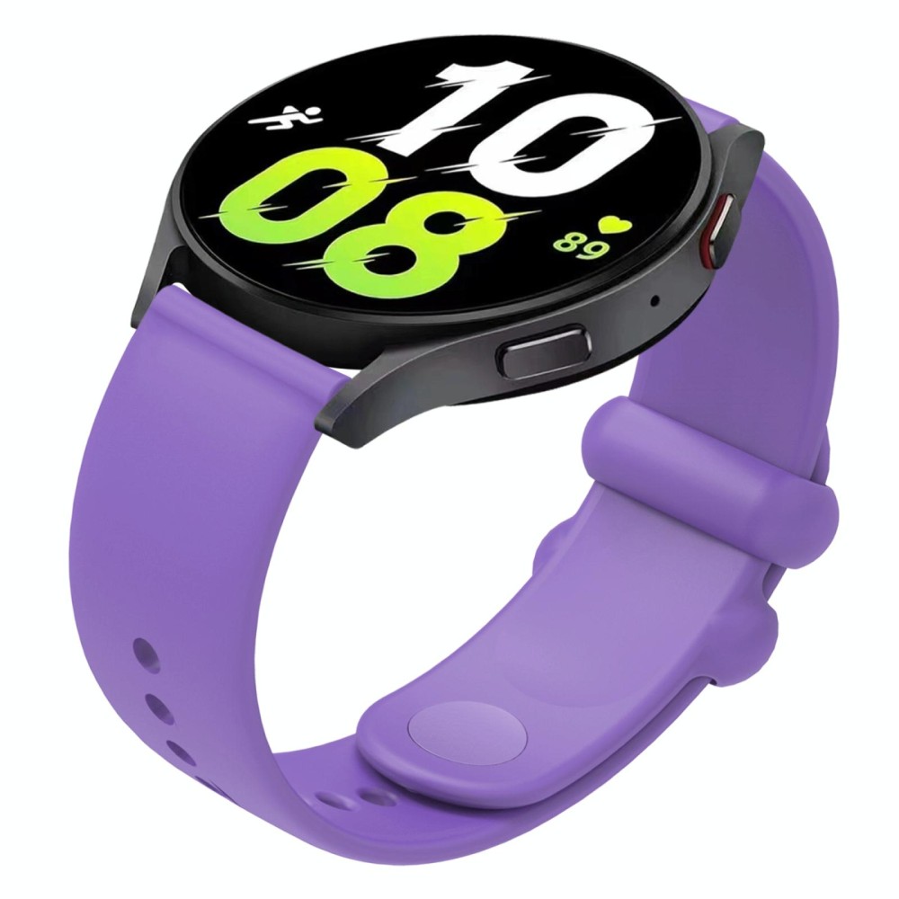 22mm Universal Solid Color Reverse Buckle Silicone Watch Band(Purple)