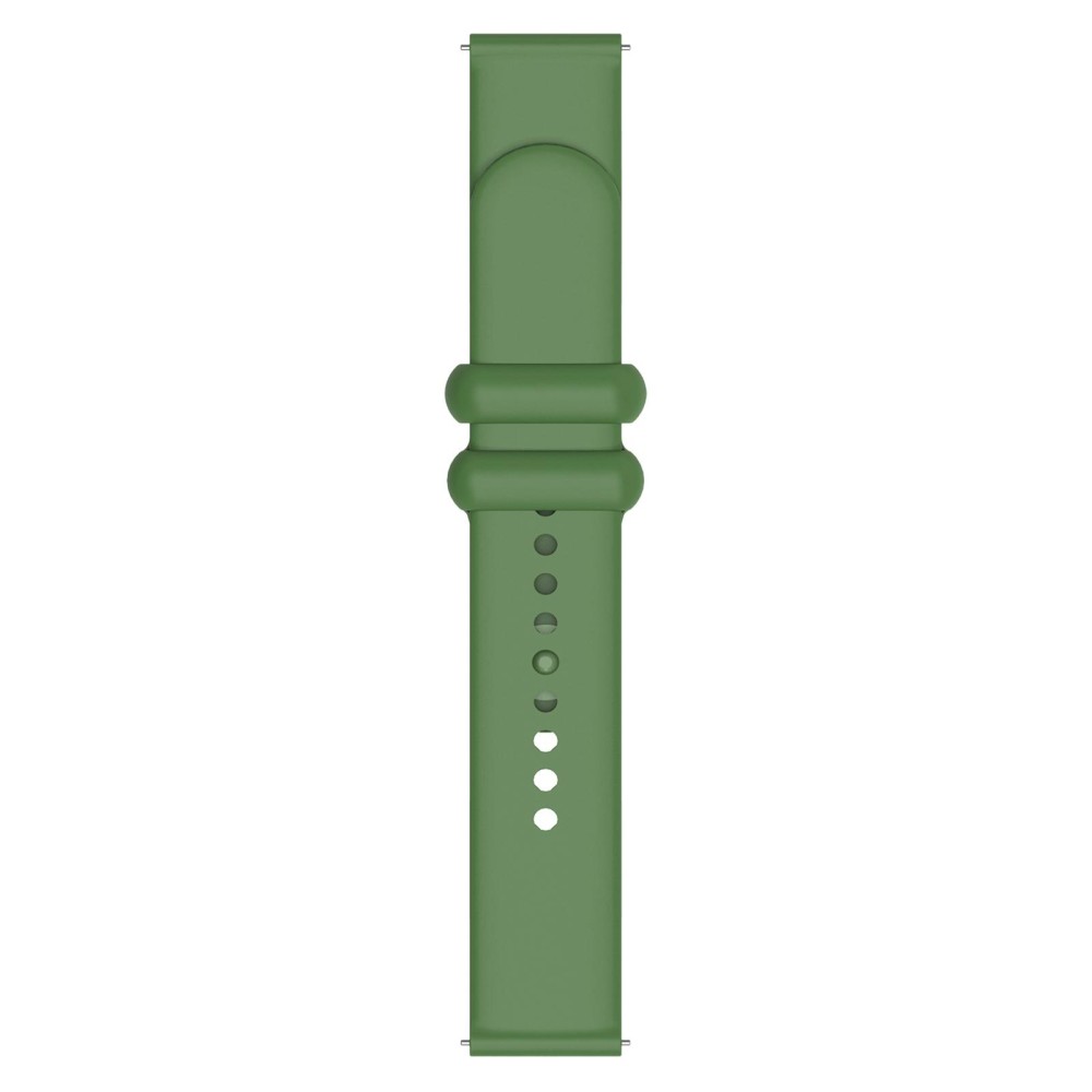22mm Universal Solid Color Reverse Buckle Silicone Watch Band(Green)