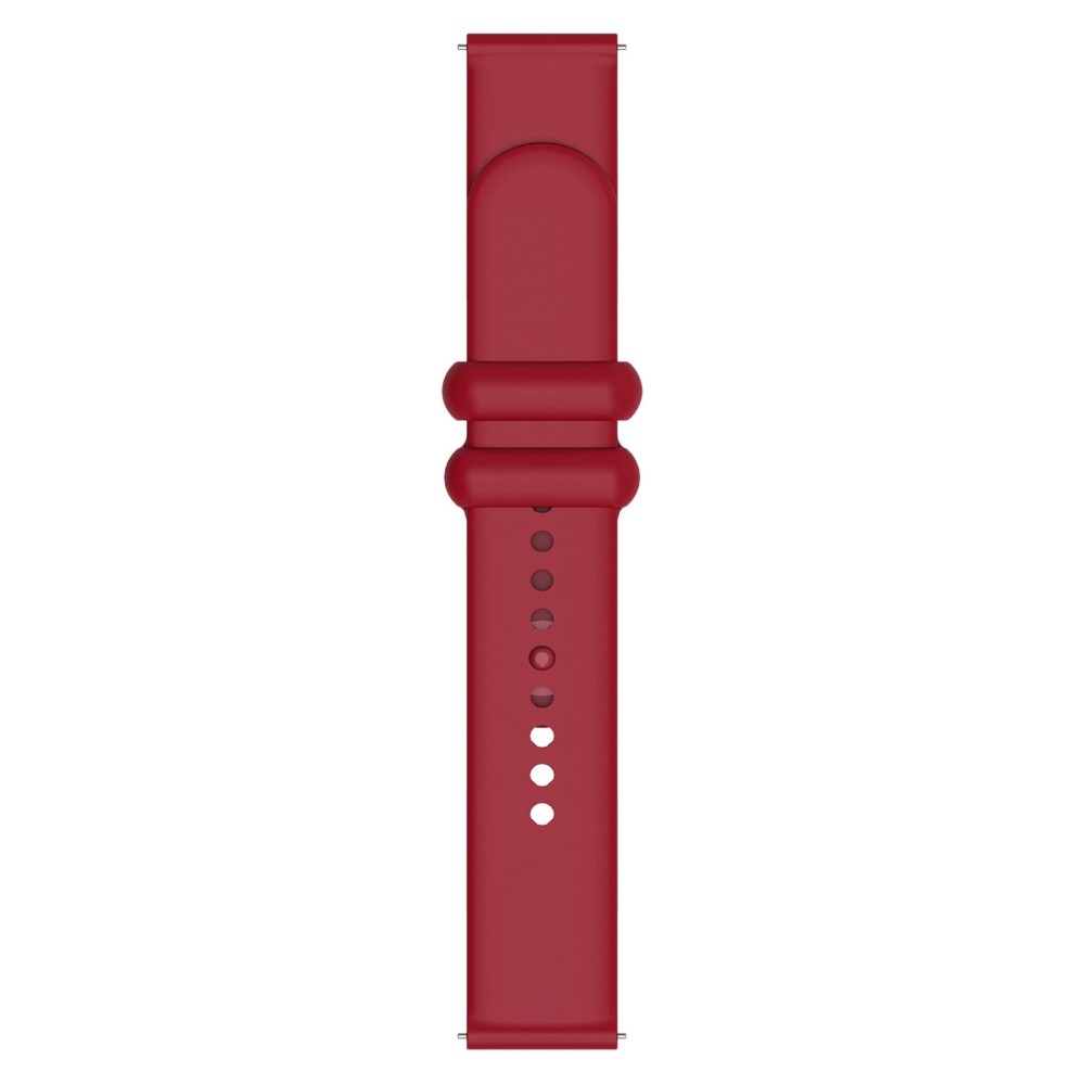 22mm Universal Solid Color Reverse Buckle Silicone Watch Band(Wine Red)