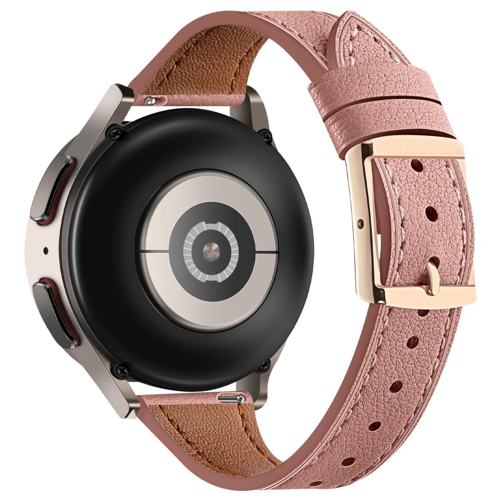 22mm Universal Genuine Leather Watch Band(Dark Pink)