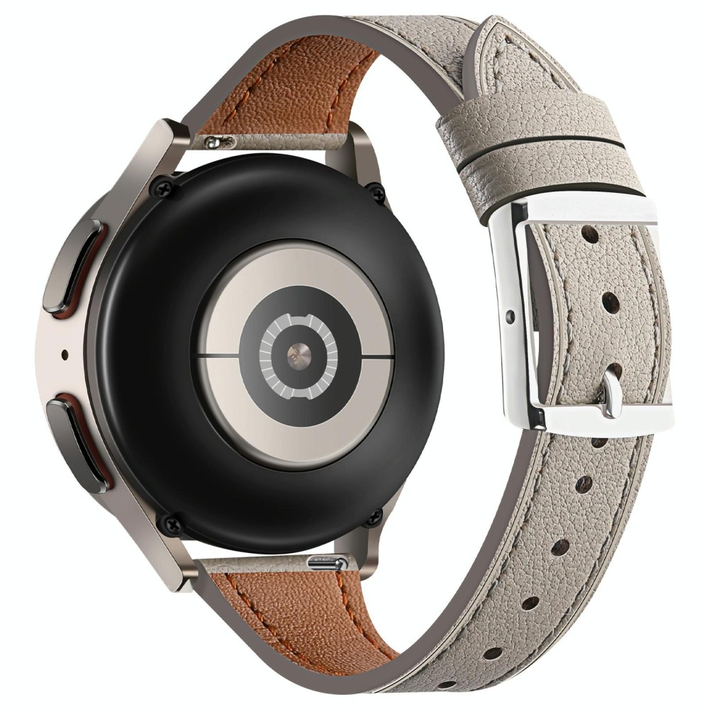 22mm Universal Genuine Leather Watch Band(Starlight Grey)