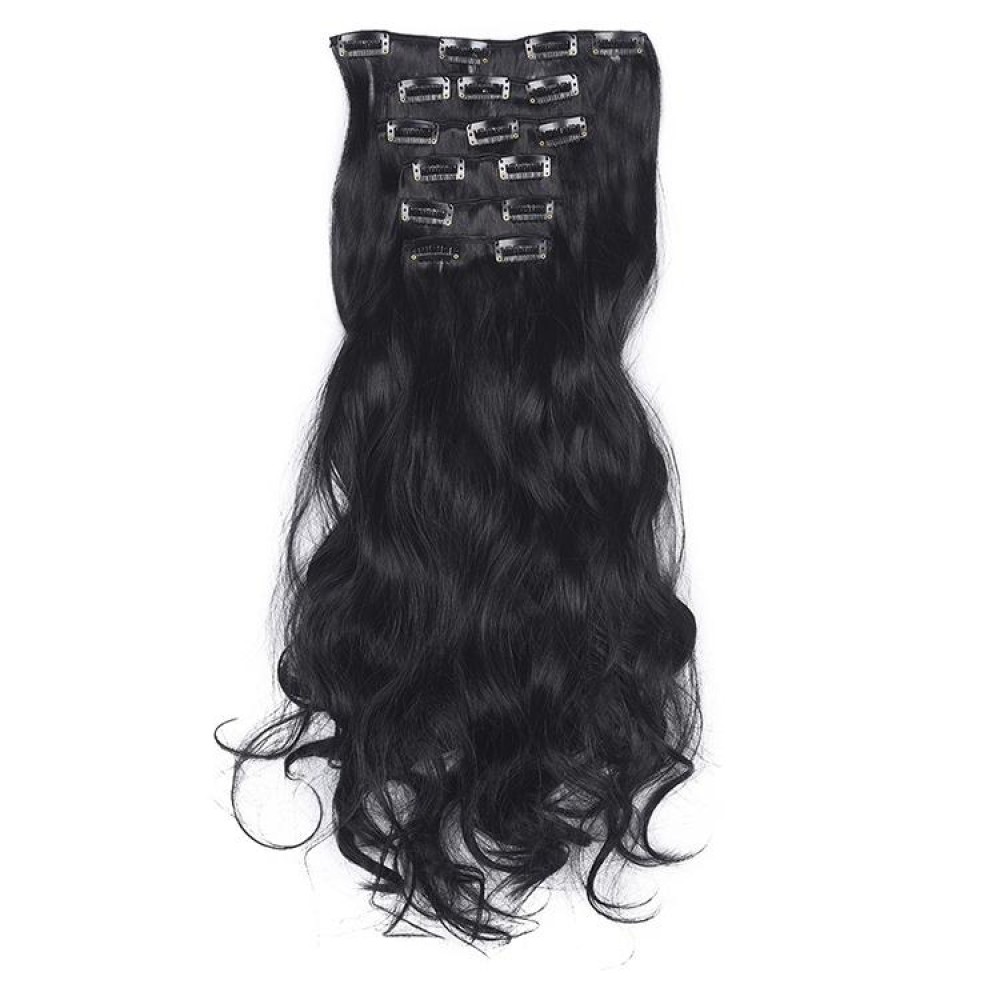50cm 16 Card Long Curly Hair Wig Seamless Hair Extension Piece(1.1B#)